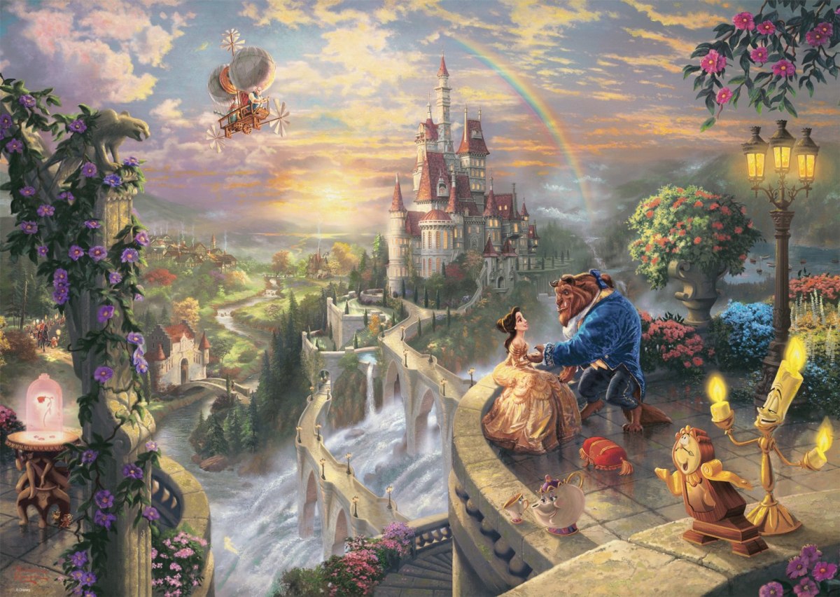 PQ Puzzle 1000 Teile. THOMAS KINKADE Die Schöne und das Biest - Liebe (Disney)